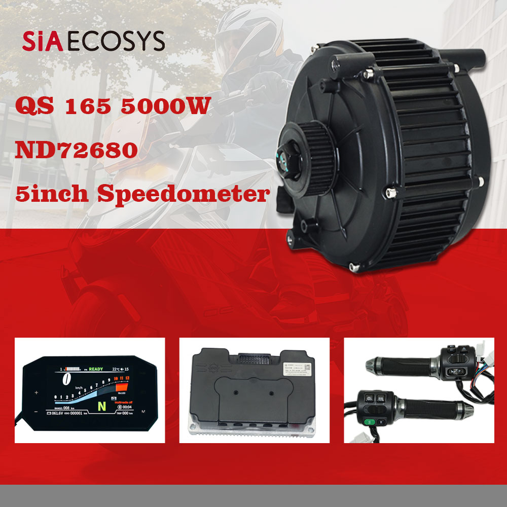 SiAECOSYS QS165 5000W 72V 35H  - đánh giá và giá Electric Motorcycle Conversion Kit 72V